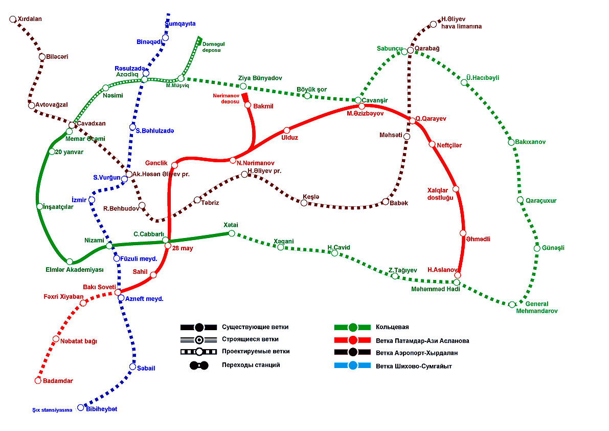 Карта метро баку 2022