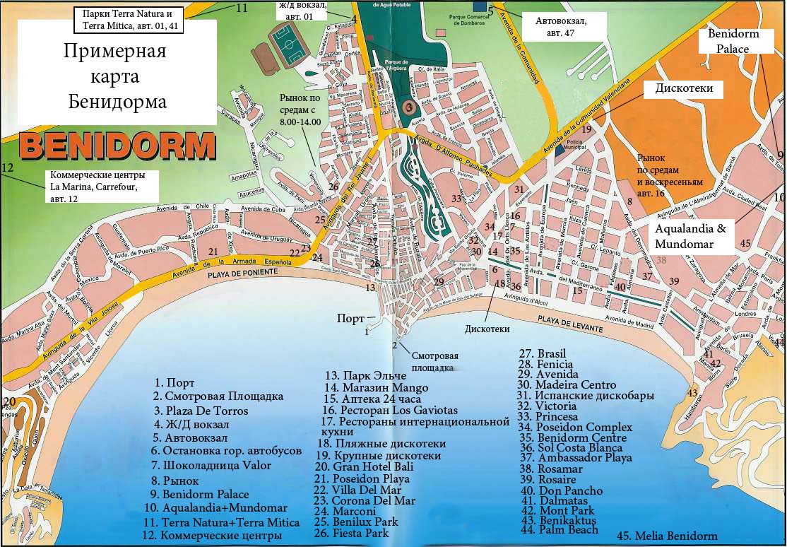 Map Of Benidorm 