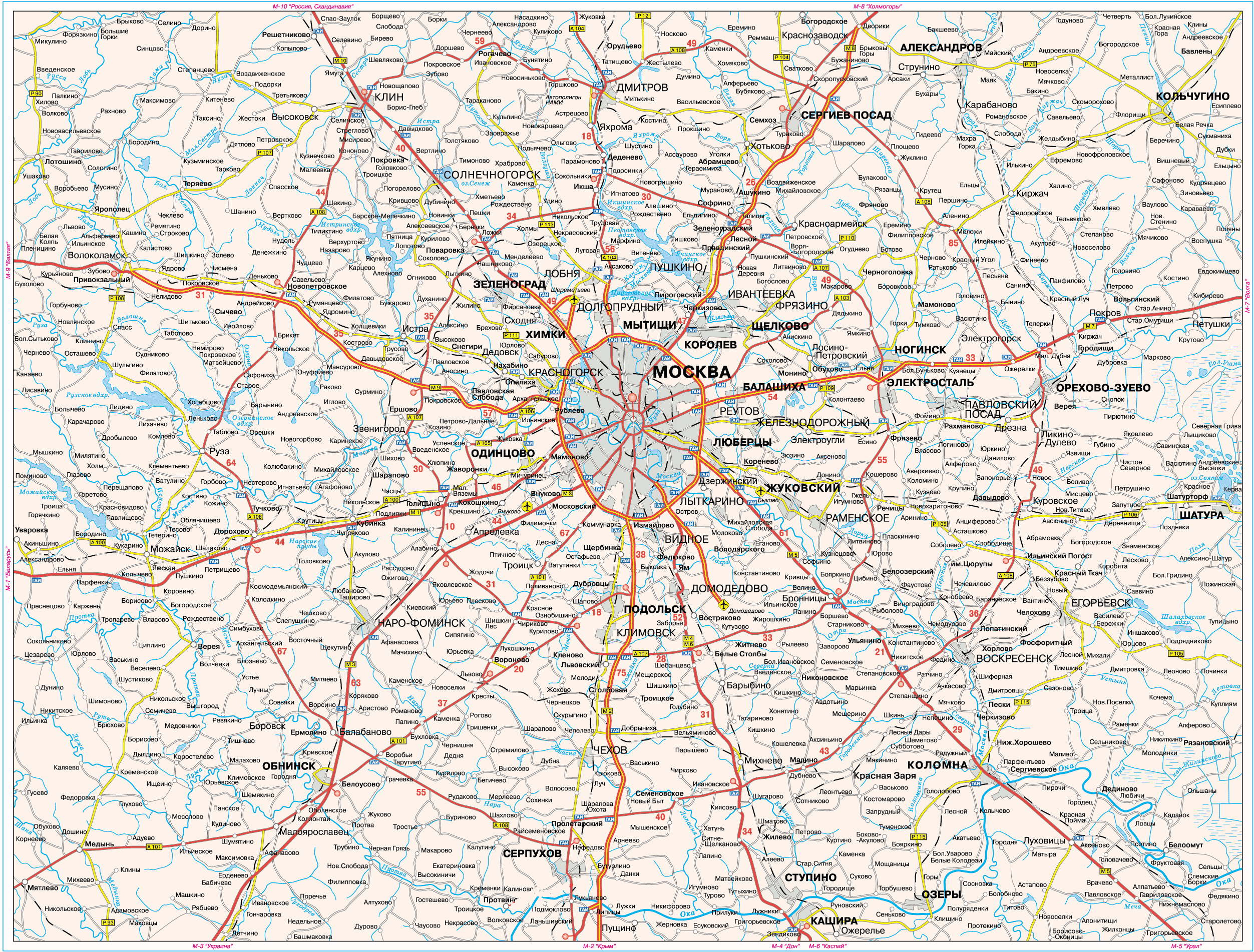 Карта подмосковья автобусы