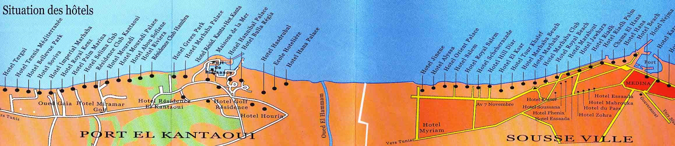 Карта отелей сусса тунис