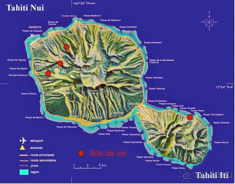 Карта остров таити